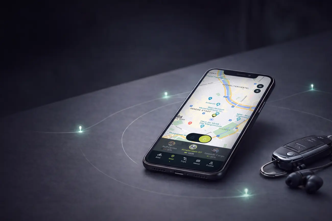 PowUnity App mit Live-Karte und Geozone