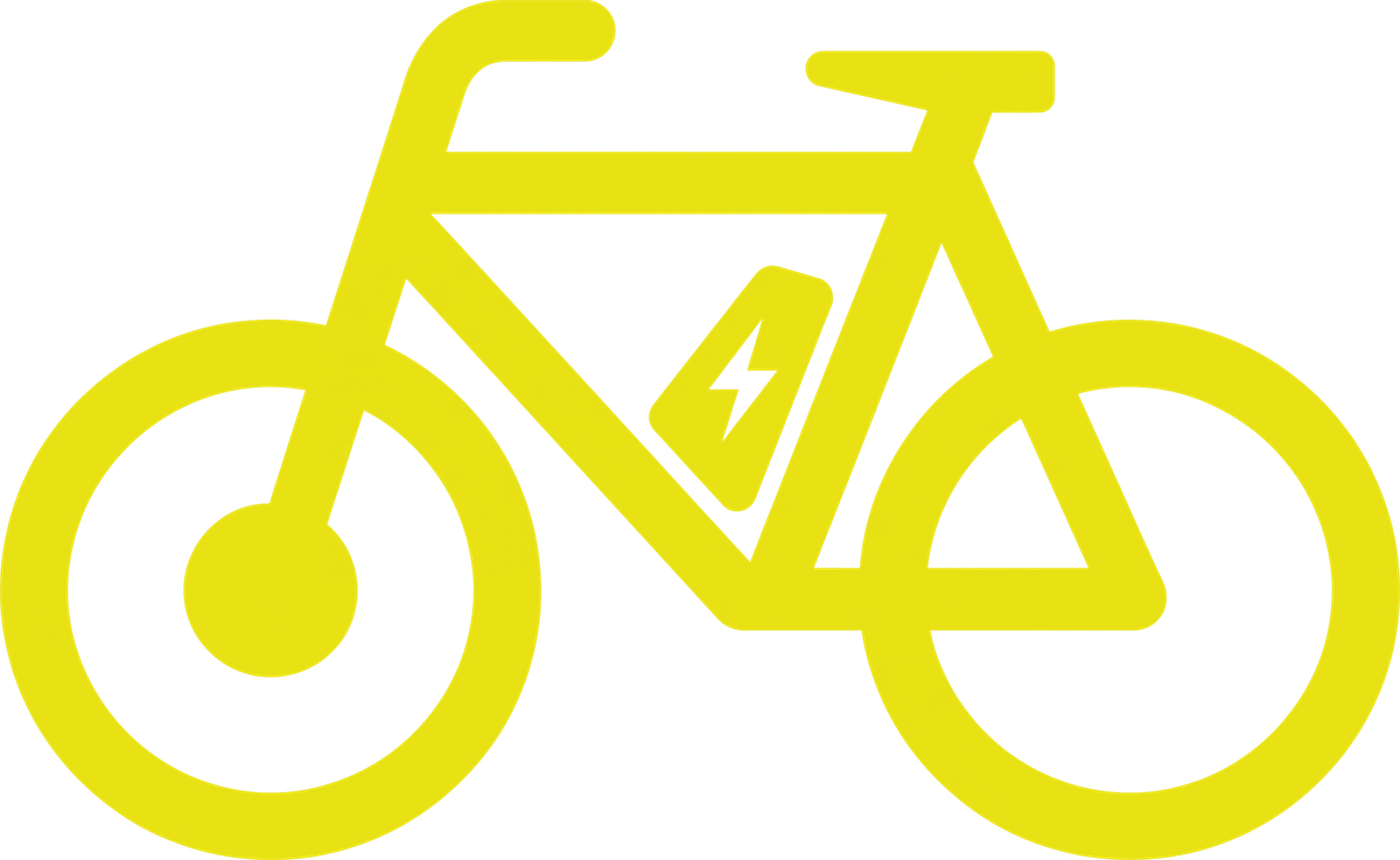 Piktogramm eines E-Bikes mit Ortungspunkt