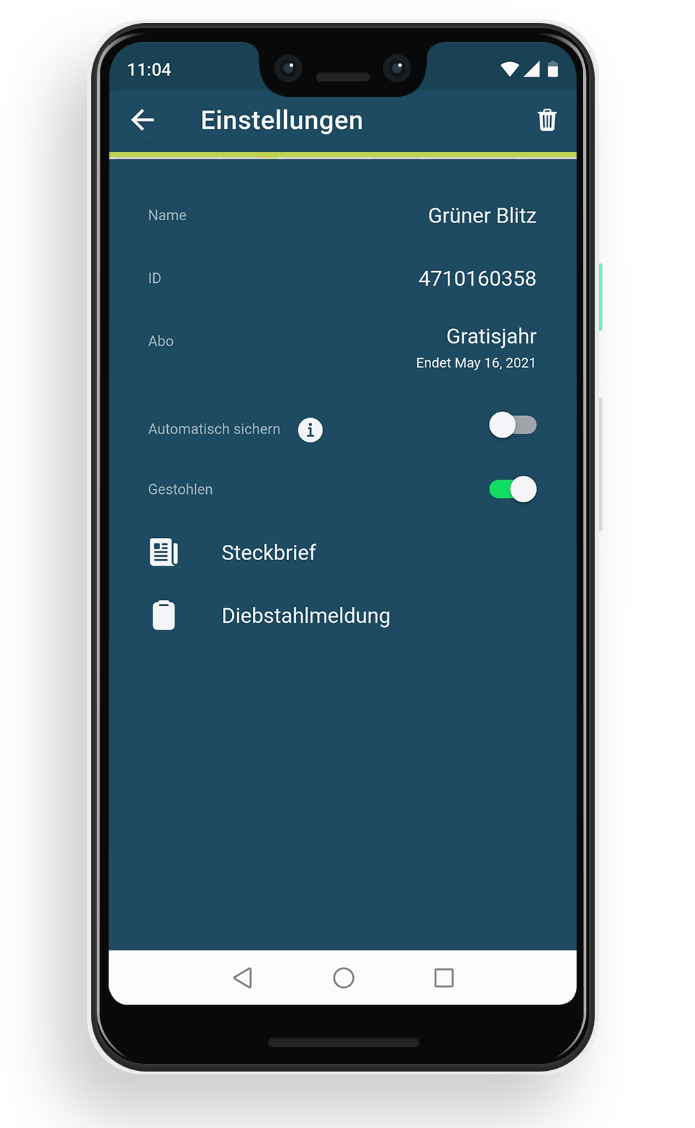 GPS tracker GPS-Theft Protection via App