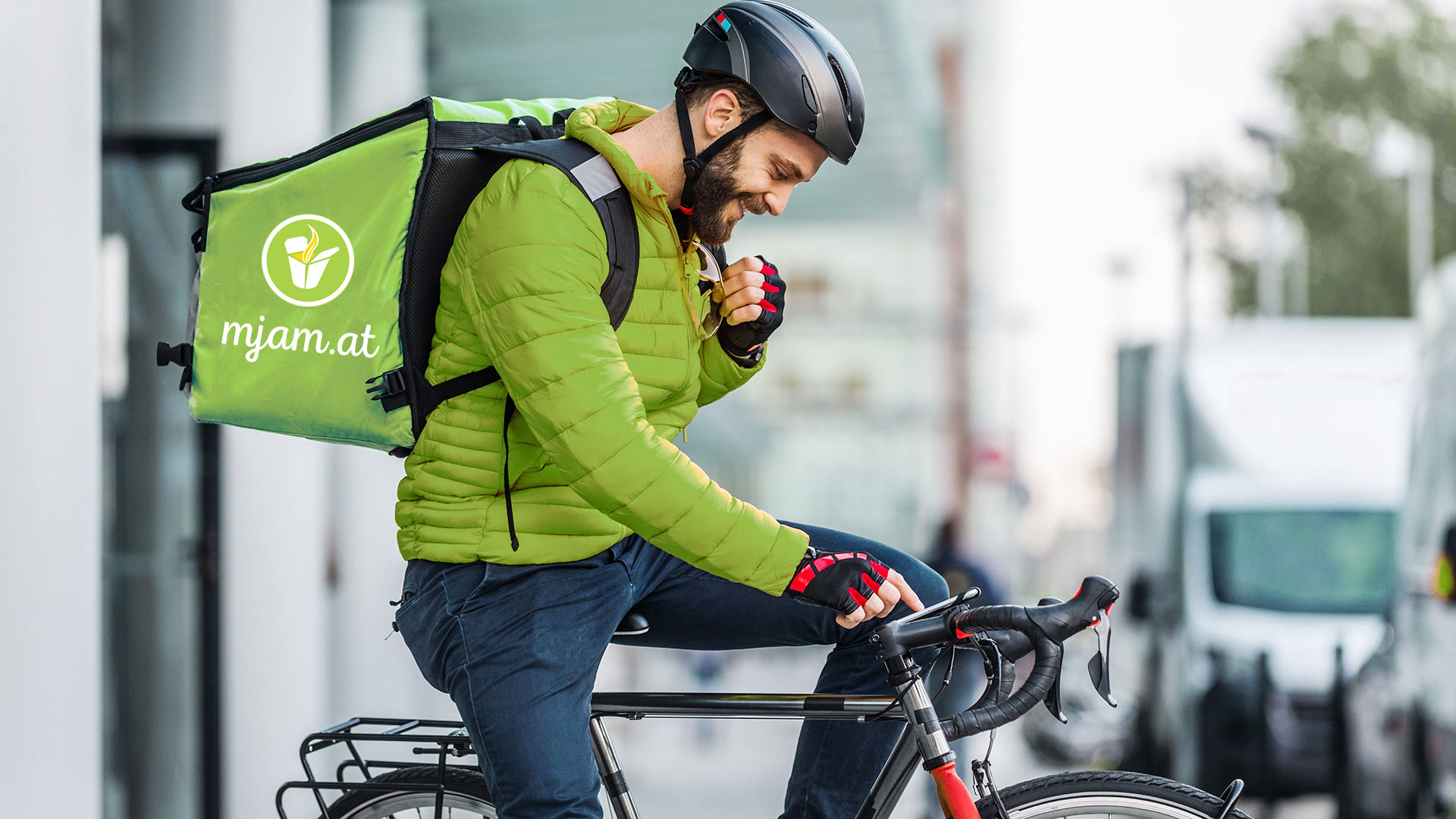 Successful delivery services like Mjam use PowUnity's BikeTrax GPS tracker for their e-bike fleet management.