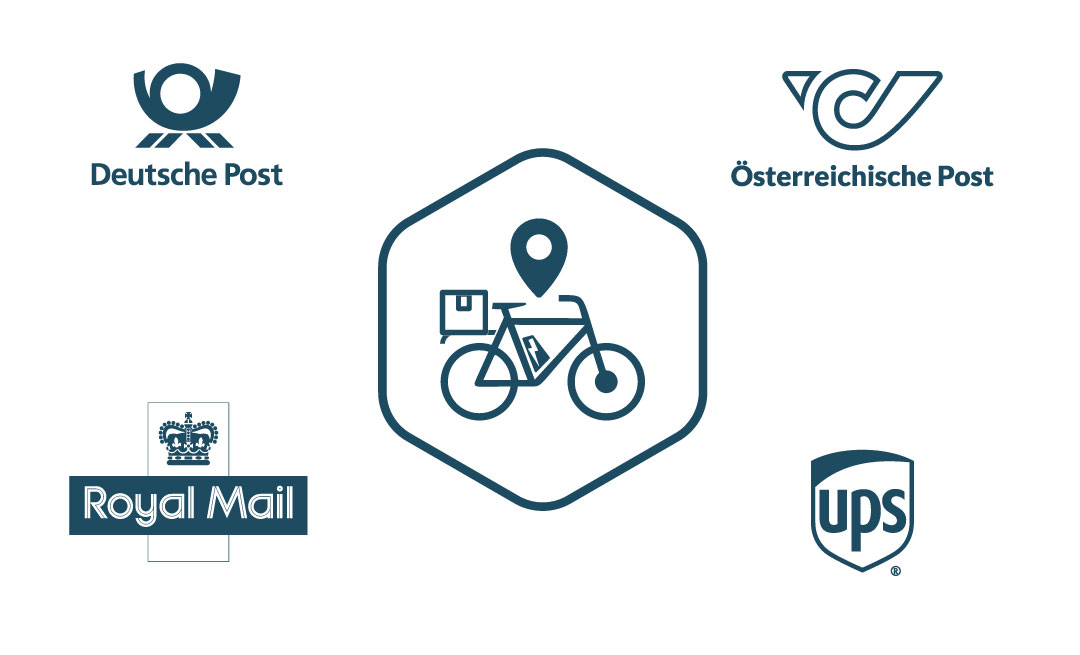 Große Unternehmen wie die Deutsche Post, die Österreichische Post, UPS und Royal Mail nutzen bereits die Vorteile von E-Bikes bei der Postzustellung.